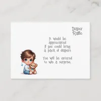 Baby diaper raffle enclosure card