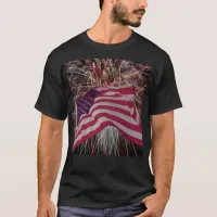 American Flag and Fireworks T-Shirt