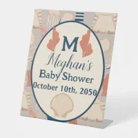 Baby on Board Nautical Baby Shower  Pedestal Sign