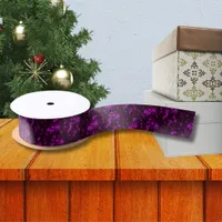 Snowflakes with Deep Purple Background Ribbon
