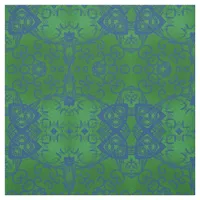 Emerald Green & Blue Stylish Bohemian Pattern Fabric