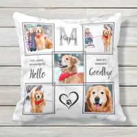 Pet Dog Memorial Keepsake 5 Photo Collage Throw Pillow