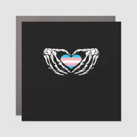 Trans Pride Skeleton Halloween Transgender Goth He Car Magnet
