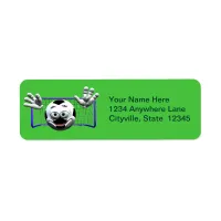 Funny Cartoon Soccer Ball Label