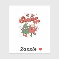 Tis The Season Retro Christmas 70s 80s Vintage Gro Sticker