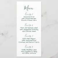 Monogramm Crest Forest Green Wedding menu