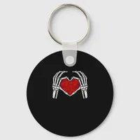 Skeleton Heart Hands Sign Valentine's Day Cute Hea Keychain