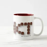 Chocolate Addict Cute Candy Slogan Design Two-Tone Coffee Mug