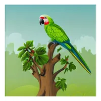 Cute AI Generated Green Parrot Acrylic Print