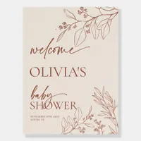Boho Floral Baby Shower Welcome Sign