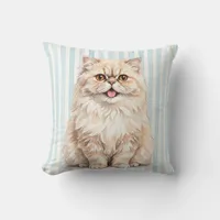 Whimsical Watercolor Cat Pillow Cover