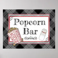 Popcorn Bar Wedding or Baby Shower Sign Poster