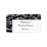 Smooth Black Pebbles Wedding Thank You Favor Tags