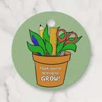 Helping Me Grow Teacher Gift Metal Favor Tags