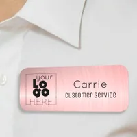 Your Logo Brushed Radial Rose Gold Name Tag