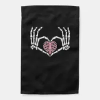 Skeleton Hand Heart Funny Halloween Women Men  Garden Flag