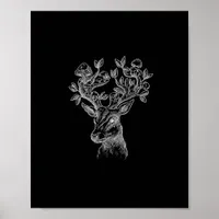 Deer Horn Mushroom Cottage  Goblincore Vintage Aes Poster