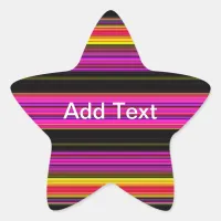 Thin Colorful Stripes - 2 Star Sticker