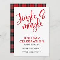 Plaid Jingle and Mingle Holiday Party Invitation