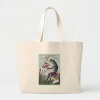 Vintage Advertising Hoyt's German Cologne Frog Large Tote Bag