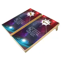 Milky Way Starfield with Multicolored Cosmic Dust Cornhole Set