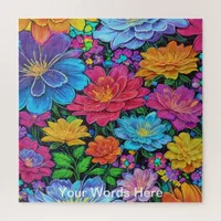 Rainbow Garden Neon Psychedelic Wildlife Nature  Jigsaw Puzzle