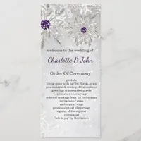 silver purple snowflakes winter wedding programs