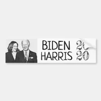 Joe Biden and Kamala Black and White Pictures 2020 Bumper Sticker