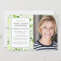 Botanical Celebration of Life Photo Invitation