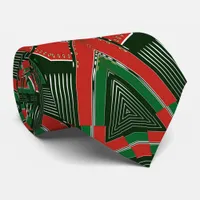 Captain Christmas Red & Green Geometric Scifi Vibe Neck Tie