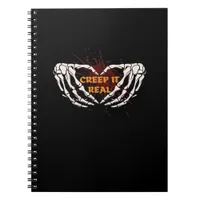 Creep It Real Skeleton Heart Hands Design Notebook