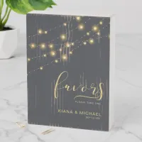 Modern String Lights Favors Gold ID585 Wooden Box Sign