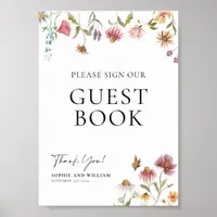 Wildflower Guest Book Wedding Sign