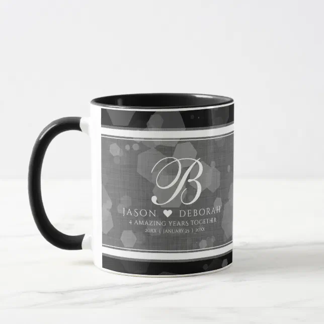 Elegant 4th Linen Wedding Anniversary Celebration Mug