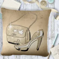 Glitter and Shine Accessories Gold ID675 Throw Pillow