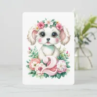 Cute Puppy 2 Year Old Flat Holiday Card