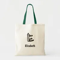 Tote Bag - Cat Letter E with Name 