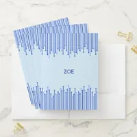 Modern stripe pattern on pale blue  pocket folder