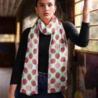 Cute Red And Pink Strawberry Summer Pattern Scarf