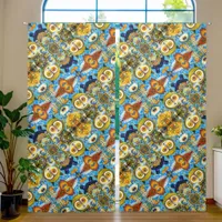 Chaotic and Colorful Fantasy Creature tiled Blackout Curtains