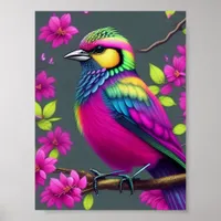 Colorful Surreal Bird Poster