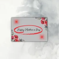 Floral Grey & Red Happy Mother's Day | Placemat