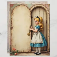 Alice and the Key Open Door Scrapbook Paper