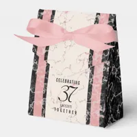 Elegant 37th Alabaster Wedding Anniversary Favor Boxes