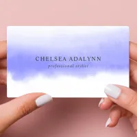 Ombre Purple Watercolor Minimalist Social Media Business Card