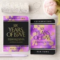 Elegant 6th Amethyst Wedding Anniversary Foil Vow Books