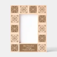 Beautiful tiles geometric patterns generic message engraved frames