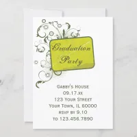 Yellow Green Graduation Party Invitation