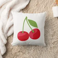 Cute Cherry Aesthetic Throw Pillow