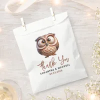 Cute Caricature Owl Baby Boy Shower Favor Bag